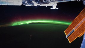 Planet Earth seen from the International Space Station with Aurora Borealis and Australis time lapse