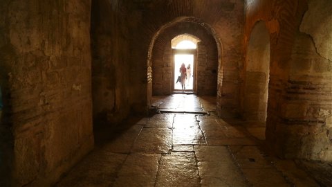 Turkey, Demre, Antalya, August 26, 2019 corridor of the church of St. Nicholas leading to the inner courtyard
