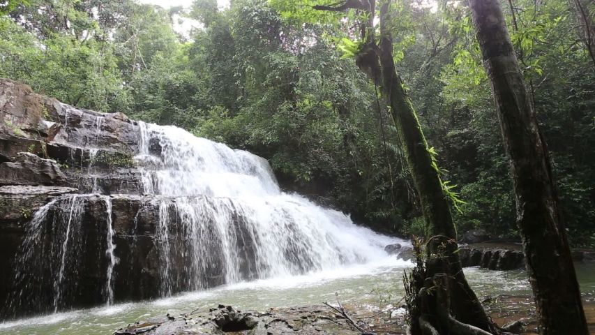 Pang Sida waterfall of Pang Sida National Park in Sa Kaeo ,Thailand Royalty-Free Stock Footage #1039091174