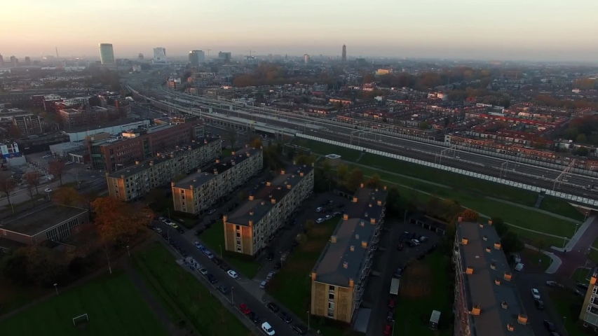 Utrecht/City in the Netherlands 2.10.2017 video from Utrecht,taken by drone camera 