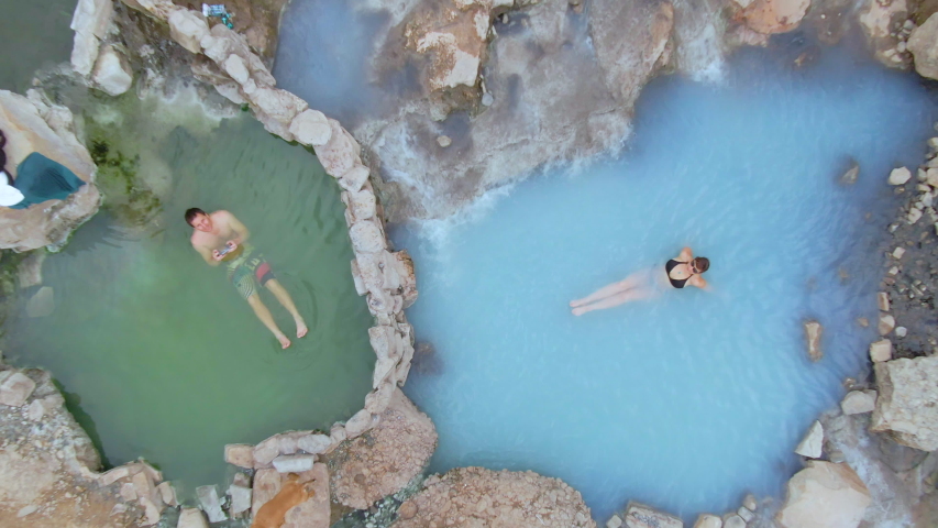 Hot streams of water running down from the hot springs image - Free ...