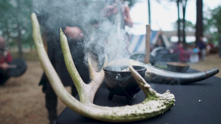 Viking Ceremony - burning certain herbs to sanctify and purify the celebration