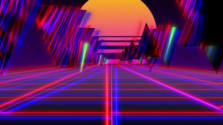 Synthwave Vaporwave Retrowave Rgb Glitch Stock Footage
