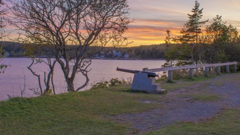 Halifax, Nova Scotia- Cannon at Point Pleasant Park Timelapse at Night