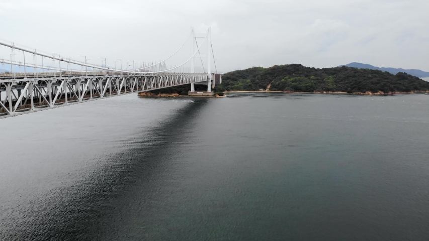 Seto Ohashi Bridge and Seto Inland Sea in Kurashiki City, Okayama Prefecture, Japan. Seto Ohashi bridge is a bridge connecting Kurashiki City, Okayama Prefecture and Sakaide City, Kagawa Prefecture.