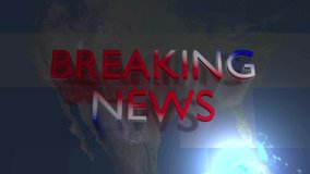 Breaking news video background with map background seamless video loop