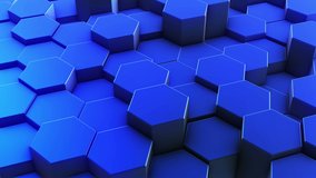Hexagons honeycomb background abstract science design motion graphic. 3d render animation video available in 4k FullHD and HD render footage