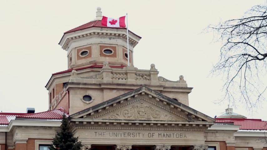 University of Manitoba Building With Flag