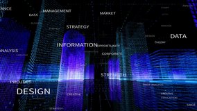 4k Big Data Digital City,artificial intelligence Animated Tag Word Cloud,Flying Through the Digital binary code urban with Numbers and Grids.3d Blueprint.seamless loop.  - Powered by Shutterstock - Get 15% off with code: PIKWIZARD15