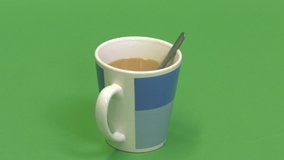 Green screen shot of a white male hand stirring a cup of tea - Powered by Shutterstock - Get 15% off with code: PIKWIZARD15