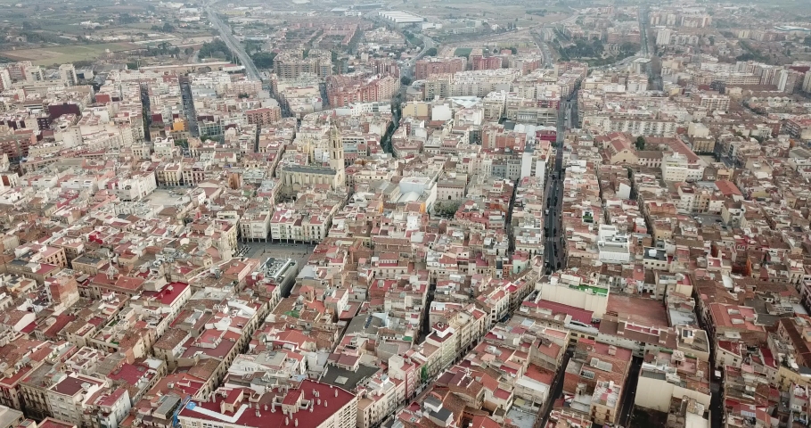 Aerial view of the spanish city of Reus. Tarragona province. Catalonia. Spain Royalty-Free Stock Footage #1039290458
