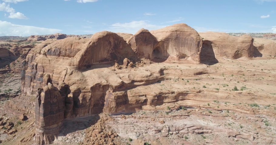 Aerial Drone View of Cliffs and Valley in Moab Utah