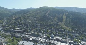 Park City Utah Ski Town (Aerial Drone View)