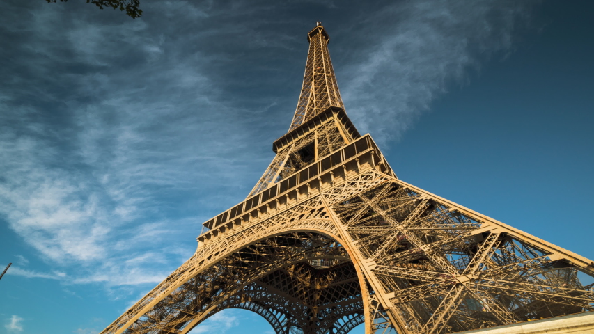 hyper lapse, Eiffel tower, Paris. France Royalty-Free Stock Footage #1039297799