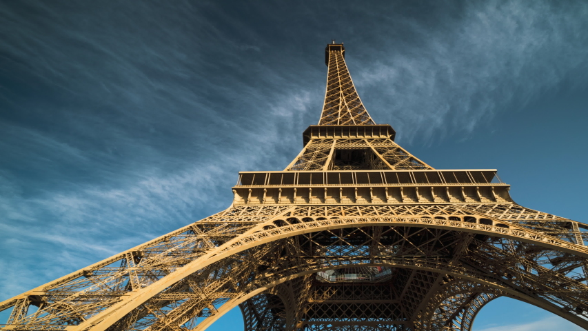 Hyper lapse, Eiffel tower, Paris. France | Shutterstock HD Video #1039297799