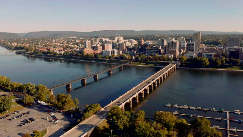 Harrisburg state capital of Pennsylvania along on the Susquehanna River