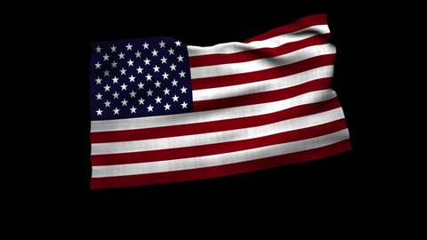 3d rendering of flag of the USA waving in the wind