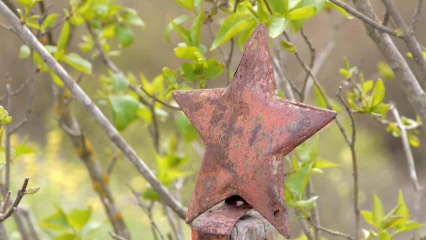 Abandoned world war II monument at the railway redstar