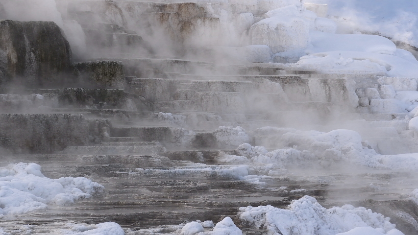 Spring sunrise from Mammoth Hot Springs image - Free stock photo ...