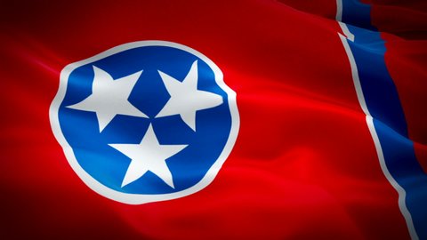 Tennessee flag waving. National 3d United States flag waving. U.S. Tennessee seamless loop animation. American US State flag HD resolution Background. ?Memphis Tennessee flag closeup 1080p Full HD vid