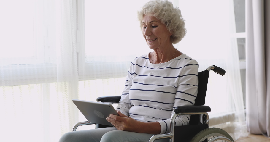Happy Disabled Senior Adult Retired : Video de stock (totalmente libre de regalías) 1039338173 | Shutterstock