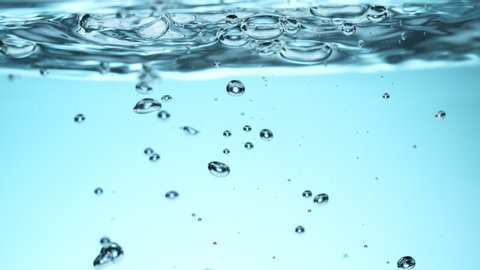 Super Slow Motion Shot of Bubbles in Water at 1000fps.