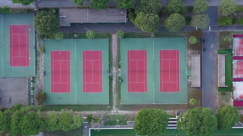 Tennis court Montpellier aerial top shot France Saint-éloi neighborhood sport