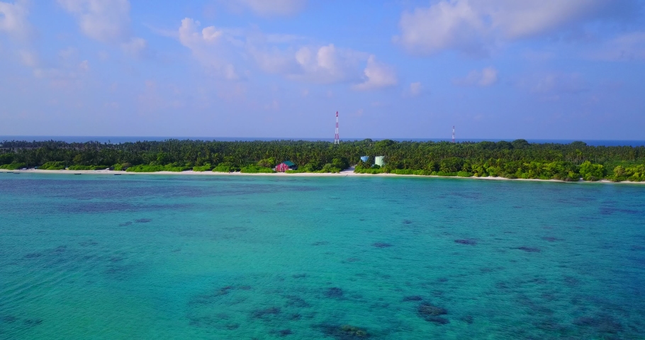 Drone transcends and reveals the sea after the green vegetation on an island in Hawaii 4K
