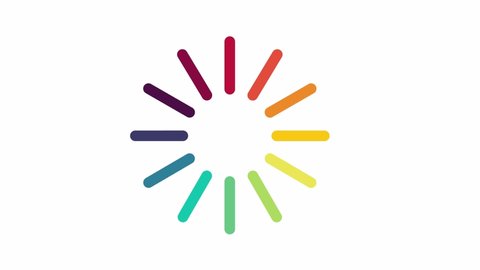 Colorful Loading Circle On White Screen Stock Footage Video (100% ...
