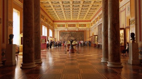 Saint-Petersburg, Russia - Circa September 2019. Interiors of the State Hermitage Museum.