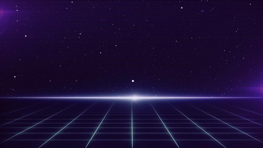 retro sci-fi background futuristic grid landscape Stock Footage Video ...