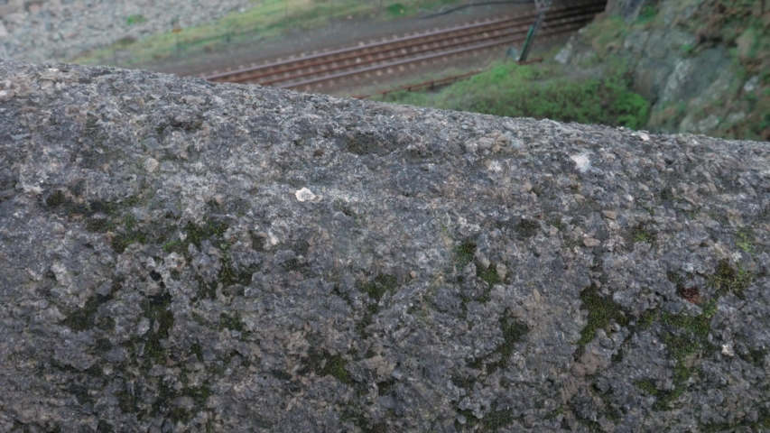 Reveal of Bray Head Line County Wicklow train passage underway, Ireland