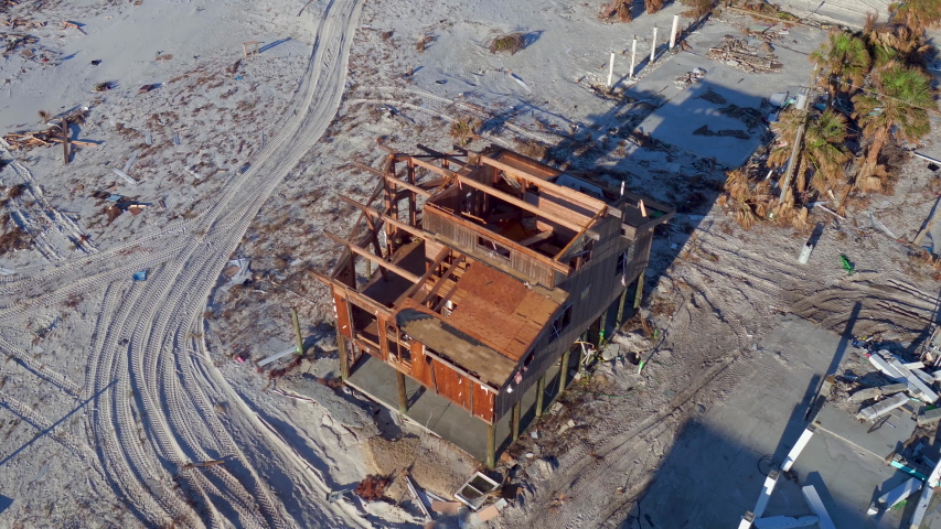 Hurricane Michael devastation at Mexico Beach, Florida