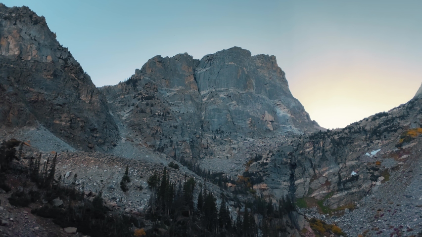 Views of the mountains from Emerald Lake in Rocky Mountain National Park in Colorado
