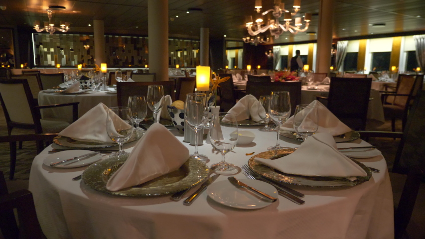 Fine Dining Restaurant, Beautiful Table Set Up | Shutterstock HD Video #1039482578