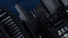 FLY OVER A CITY. 3D CITY, CITY ROAD FOOTAGE FOR YOUR PROJECT. TOWN FOOTAGE. CITY NIGHT.