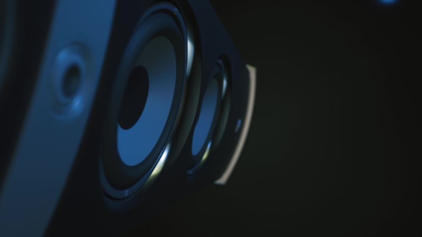 Powerful membranes in closeup. Speaker part music Royalty-Free Stock Footage #1039505513