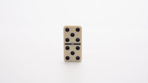 Domino token on a white background. Fantastic game. Number double five. 