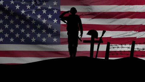 Veterans Day, Honoring all who served, American Flag, HD animation, web 4K banner. Remember and honor.
