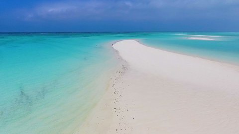 Aerial view Tropical Paradise beach turquoise water white sand Zanzibar island