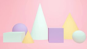 Geometric pink abstract background with cone, ball and square - Powered by Shutterstock - Get 15% off with code: PIKWIZARD15
