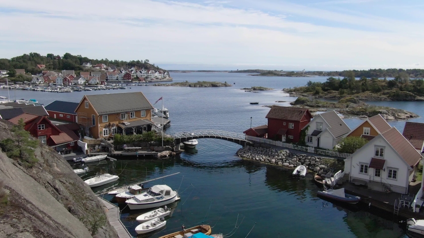 The small village of Gjeving in Tvedestrand, along the southern coast of Norway