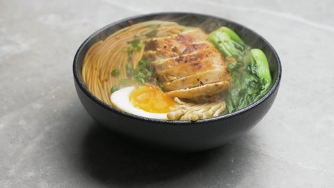 Japanese ramen hot noodle with chicken