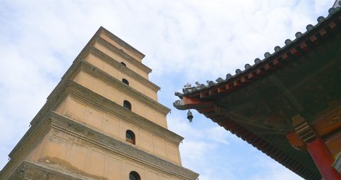Ancient architecture Dayan Pagoda in Daci'en temple, Xian China