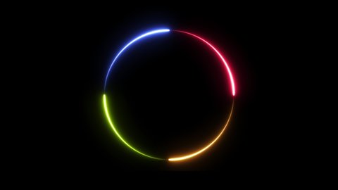 Glowing neon abstract light circle background. fluorescent border. 3D Render