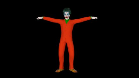clown dancing, transparent background, animation
