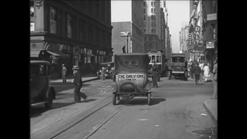 CIRCA 1920s - Driving the streets of New York City in 1928