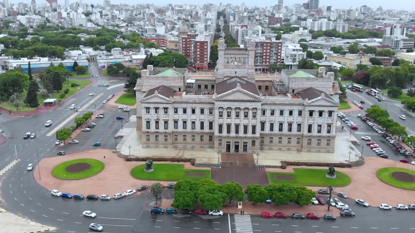 Legislative Palace, Parliament, Architecture (Montevideo, Uruguay) aerial view