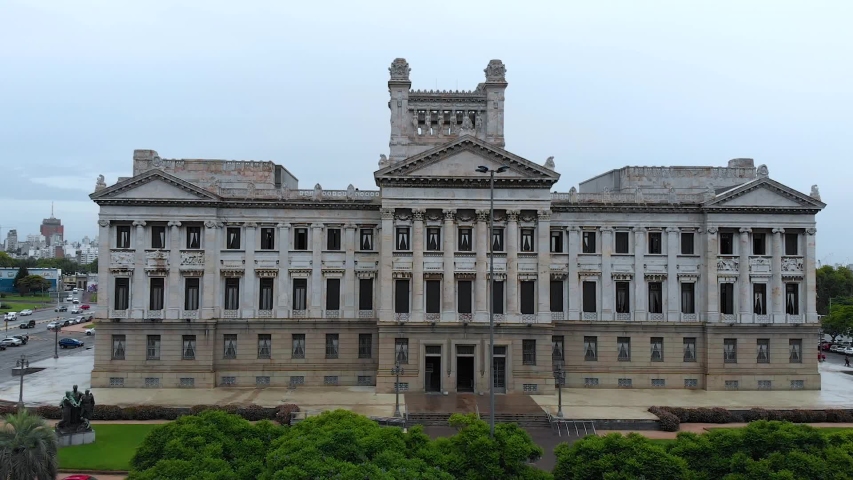 Legislative Palace, Parliament, Architecture (Montevideo, Uruguay) aerial view