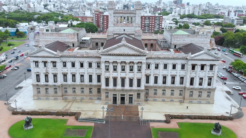 Legislative Palace, Parliament, Architecture (Montevideo, Uruguay) aerial view